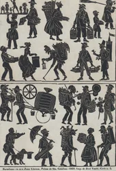 Blatt 3 mit Figuren für chinesische Schattenspiele, 1859