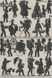 Blatt 3 mit Figuren für chinesische Schattenspiele, 1859