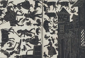 Blatt 6 mit Figuren für chinesische Schattenspiele, 1859