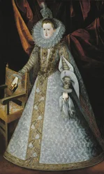Margarete von Österreich, Erzherzogin von Österreich und Königin von Spanien - Porträt von Margarita von Österreich (1584-1611) von Pantoja de la Cruz, Juan