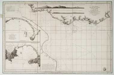 Karte von Südamerika und der Atlantikküste