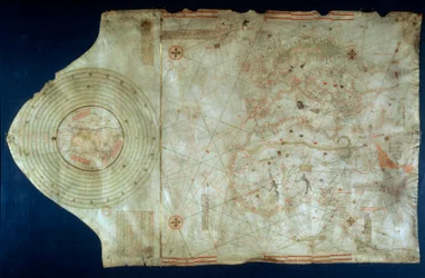 Seekarte von Juan de la Cosa, Kartograph und Begleiter des Seefahrers Christoph Kolumbus