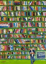 Bunter Bibliotheksleser