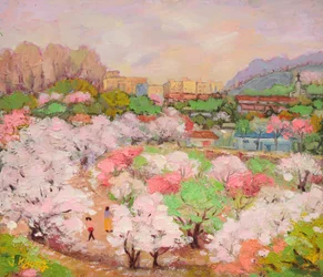 Frühlingsblüten Stadtbild