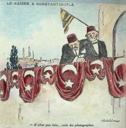 Karikatur von Kaiser Wilhelm II (1859-1941) in Konstantinopel während des Ersten Weltkriegs