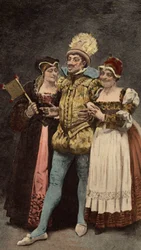 Ein Limousin mit zwei Frauen. Illustration von Jules Garnier. In "Rabelais et l