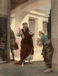 König Antigonus spricht mit Hermodotus. Pantagruel. Illustration von Jules Garnier. In „Rabelais et l