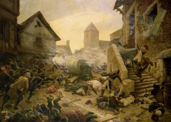 Kampf bei Cholet oder Der Selbstmord von General Moulin im Jahr 1794