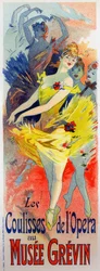 Kunst. Unterhaltung. Tänzer an der Oper von Paris. Plakat von Jules Cheret, Frankreich