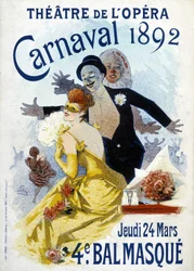 Plakat von Cherret für den Karneval von 1892 im Operntheater.