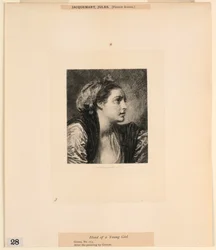 Kopf eines jungen Mädchens, aus "Radierungen von Bildern im Metropolitan Museum, New York"