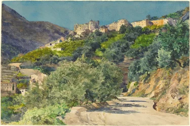 Sonnenbeschienene Hügel bei Menton