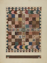 Patchwork-Kinderbettdecke, 1935-1942