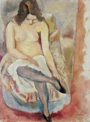 Sitzende Frau