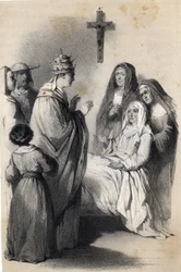 Darstellung der Heiligen Klara (Chiara) von Assisi (ca. 1192-1253), Gründerin des Ordens der Klarissen in 