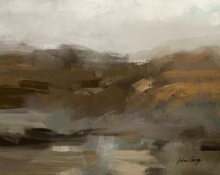 Nebelige Berglandschaft