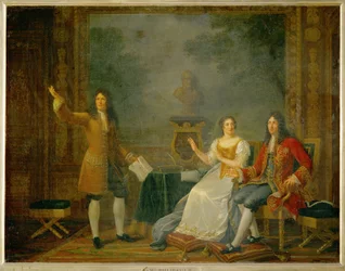 Racine liest "Athalie" vor Ludwig XIV. und Mme
