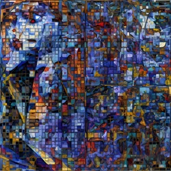 Mosaik in Blau