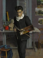Selbstporträt des Künstlers in seinem Atelier, 1898