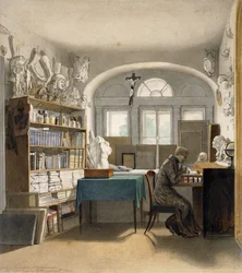 Der Künstler in seinem Atelier