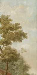 Drei Wandgemälde einer holländischen Landschaft
