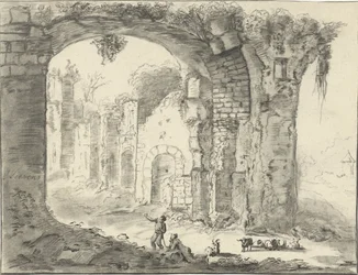 Landschaft mit Ruine