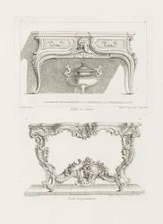Tisch des Kabinetts, 6. Tafel (Studie für einen Tisch), Tafel 47 in Oeuvre