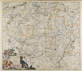 Ducatus Lutzenburgi nova et accurata tabula: cum adjacentibus provinciis et omnibus suis regionibus delineatio / per Iustinum Danckerts