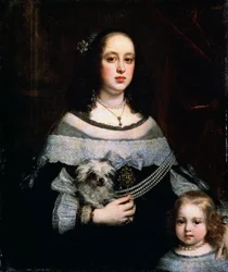 Porträt einer Dame und eines kleinen Mädchens, ca. 1660