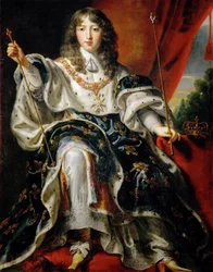 Ludwig XIV., König von Frankreich, 1638-1715, in seinem Krönungsornat