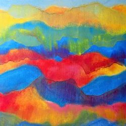 Farbenreiche abstrakte Landschaft