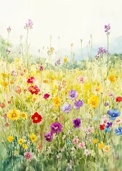 Buntes Wildblumenfeld