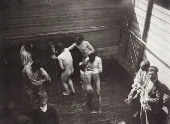 Die heilige Quelle im Sarov-Kloster, Russland, 1903