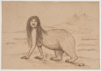 Frau mit dem Hinterteil eines Eisbären (Illustration für eine Inuit-Legende)