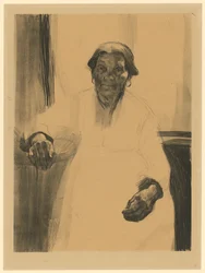 Alte Frau am Fenster (1. Zustand)