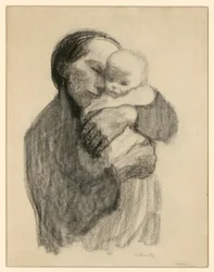 Mutter mit Säugling im Arm