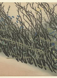 Hecke mit Herbstblumen