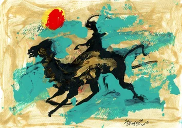 Dynamisches Pferd Wüstengalopp