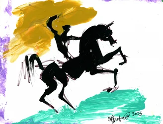 Dynamisches steigendes Pferd