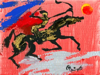 Galoppierendes Kriegerpferd