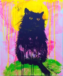 Mystische schwarze Katze