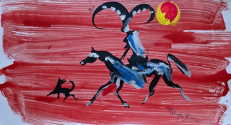 Wilder Reiter roter Himmel