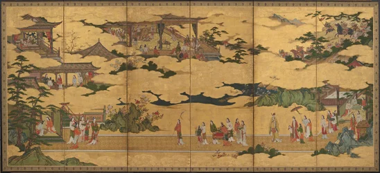 Szenen aus dem Leben des Ming Huang Kaisers und Yang Guifei (eines von einem Paar mit F1901.20)