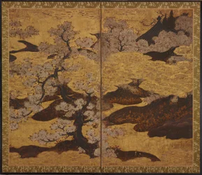 Blühende Kirschbäume, Edo-Zeit, ca. 1580-1635