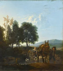 Landschaft mit Maultiertreiber