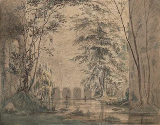 Überflutete Ruinen eines Klosters, ca. 1824