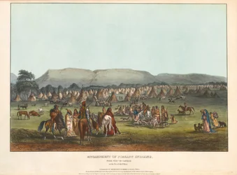 Lager der Piekann-Indianer