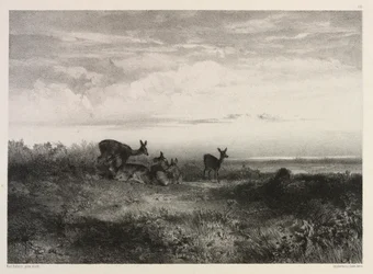 Landschaft mit Hirschen, ca. 1840