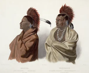 Massika, ein Saki-Indianer, und Wakusasse, ein Musquake-Indianer, Platte 3 aus Band 2 von 