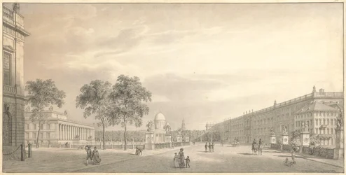 Berlin, Unter den Linden. Ansicht des Lustgartens mit Schlossbrücke, Altem Museum, Dom und Schloss